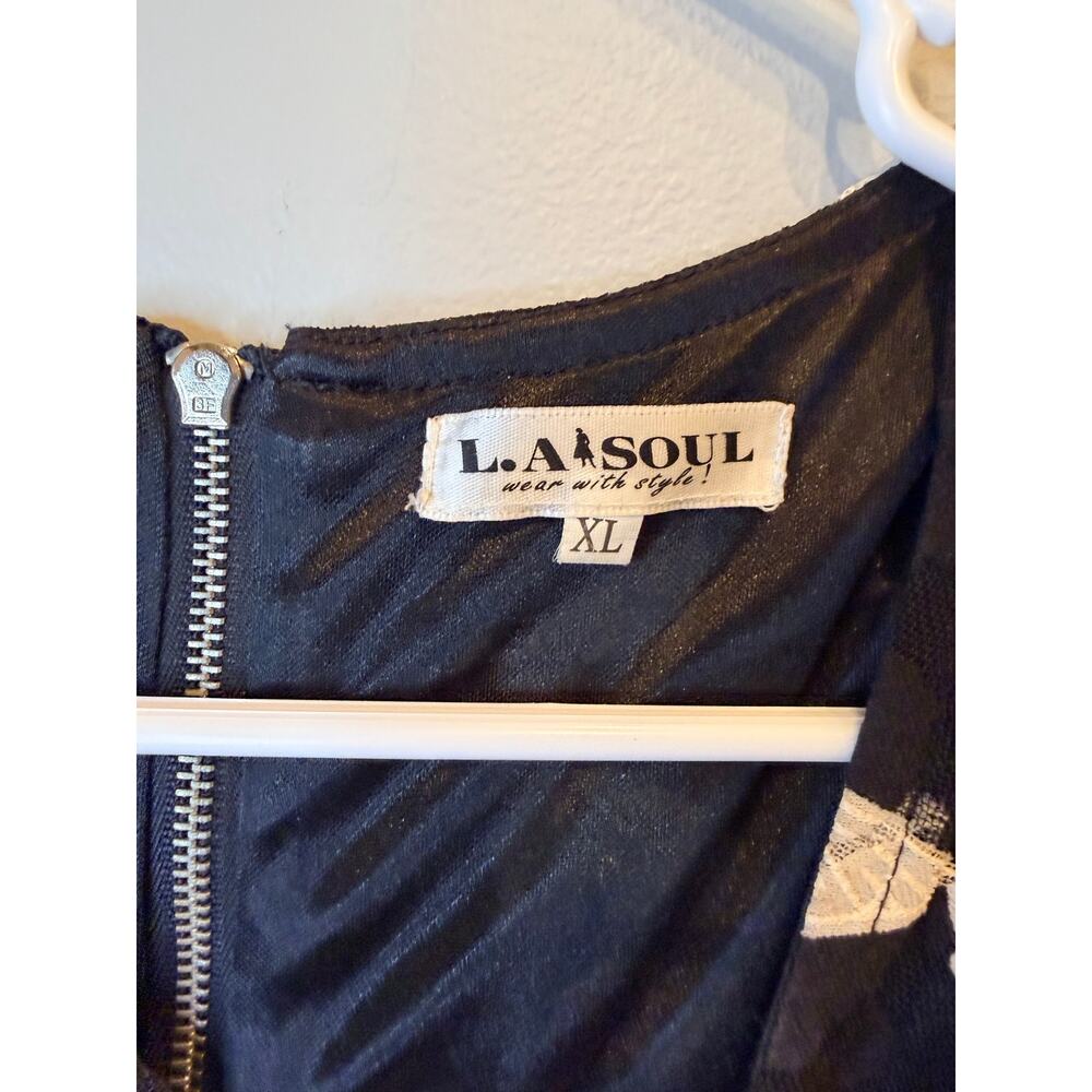LA Soul Monochromatic Butterfly Graphic Mini Skater Dress Large XL - Picture 9 of 10